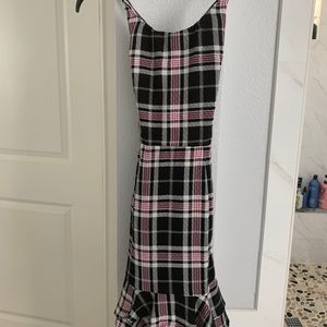 About Us plaid lace up back sz Xxs dress